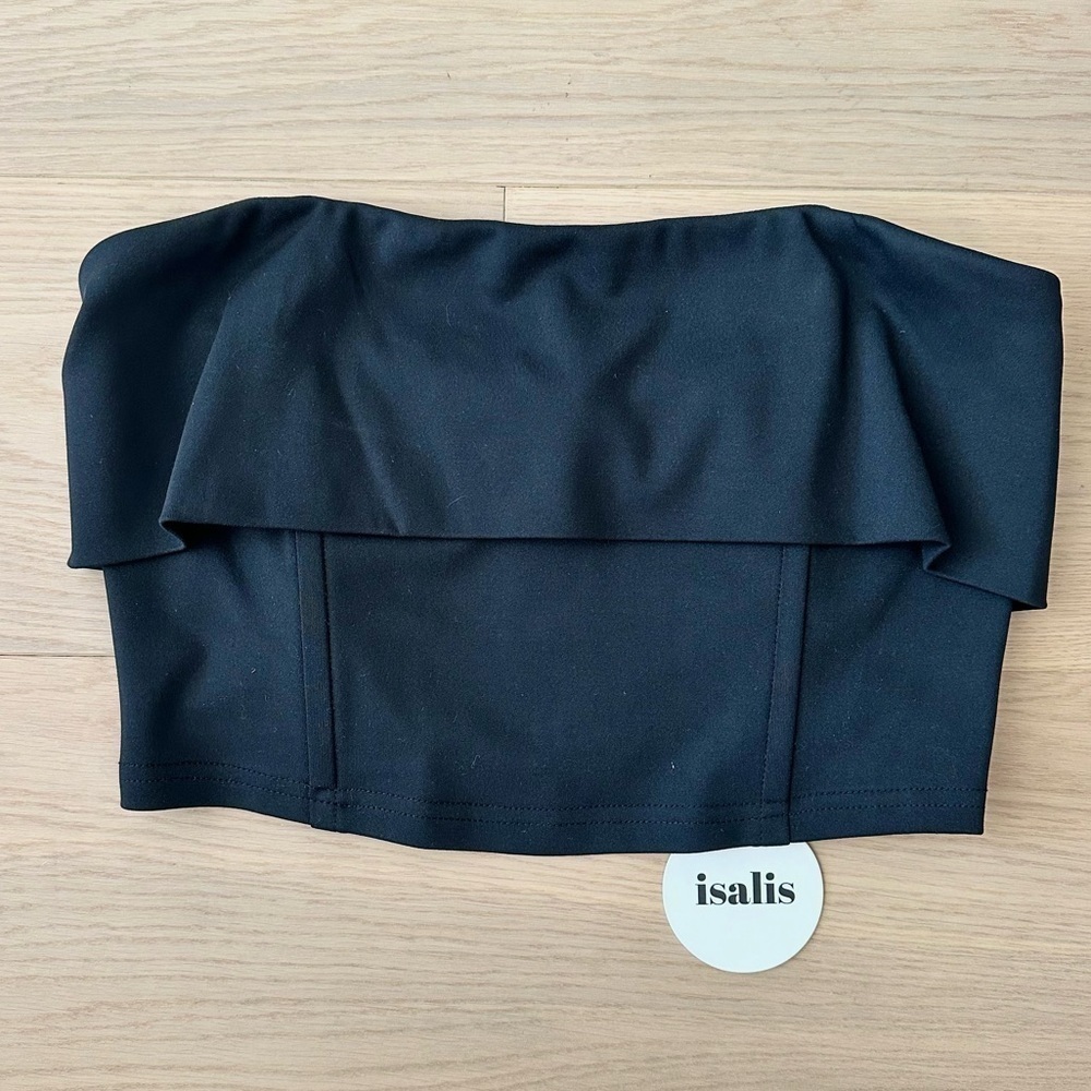 cropped black isalis bustier corset top
